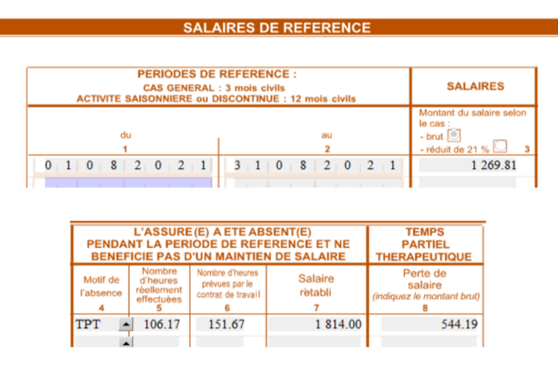 comment faire une attestation de salaire mi temps thérapeutique